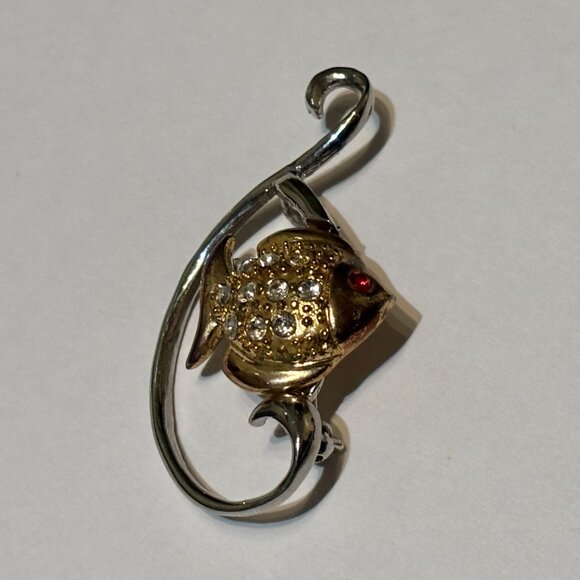 Lot of 8 Assorted Vintage Yellow Gold Tone Costume Jewelry Brooch Pins Wearable - Picture 8 of 10